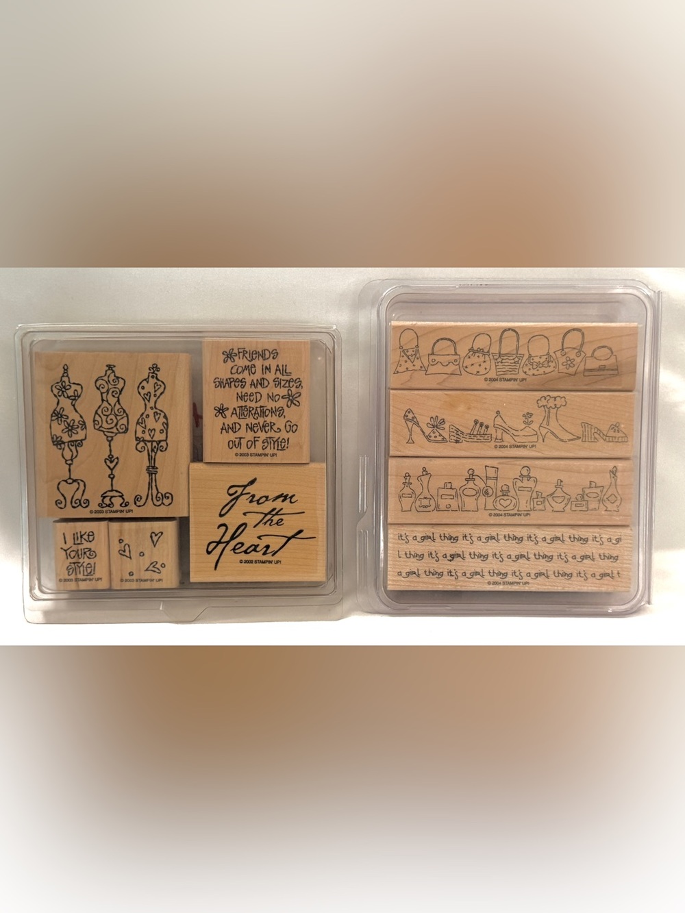 Set Of 2 Stampin’ Up Stamp Sets~Fashion/Friends/A Girl Thing + Free Stamp Pad